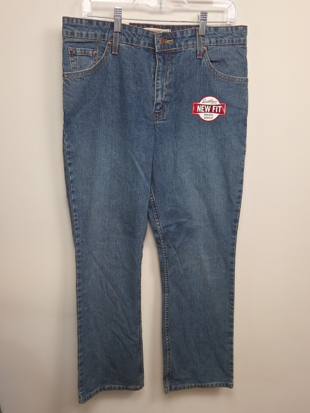 NWT Vintage 90s Levi's Casual Light Blue Stretch Mid-Rise Bootcut Denim Jeans 12